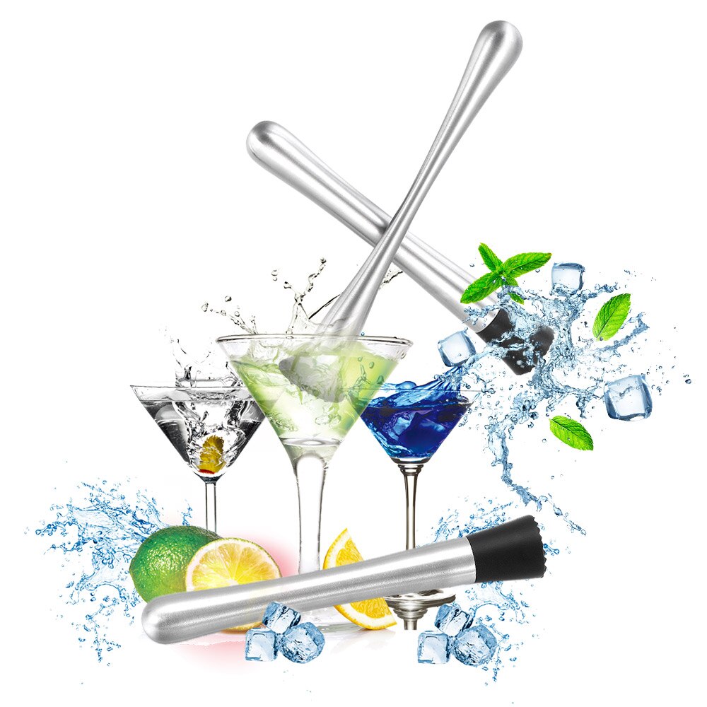 Rvs Cocktail DIY Ice Fruit Drink Mixer Staaf Bar Gereedschap Bartending Roerstokjes Bartenders Staaf Accessoires