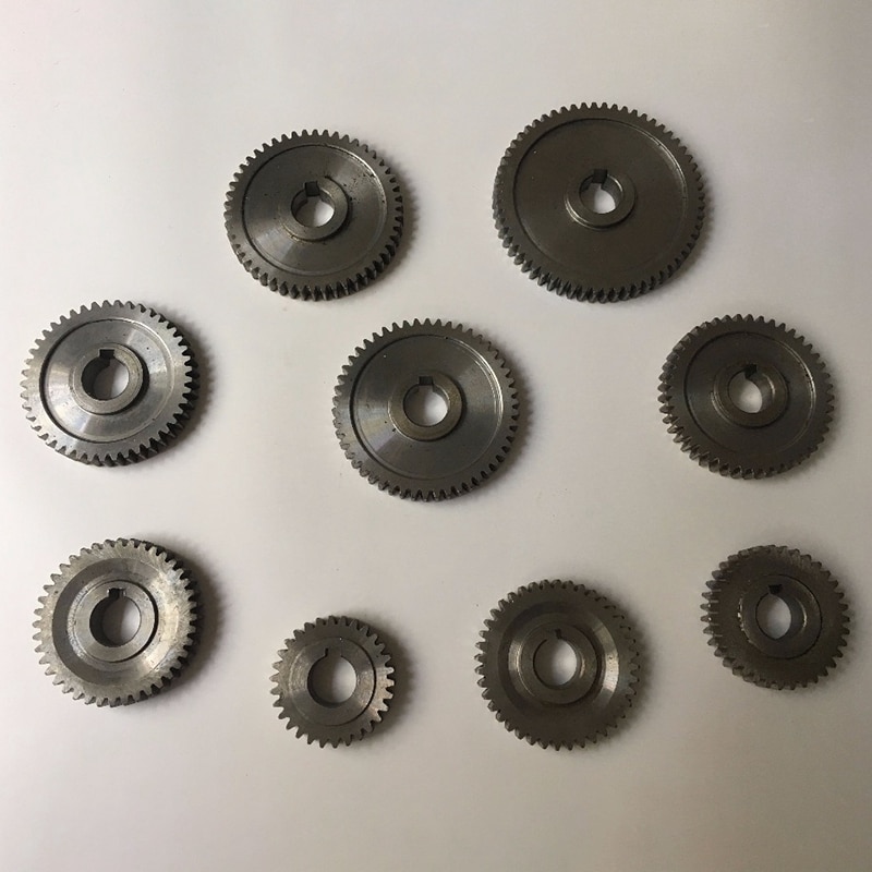 XD-9Pcs/Set CJ0618 Household Small Lathe, Micro Lathe Gear, Metal Exchange Gear