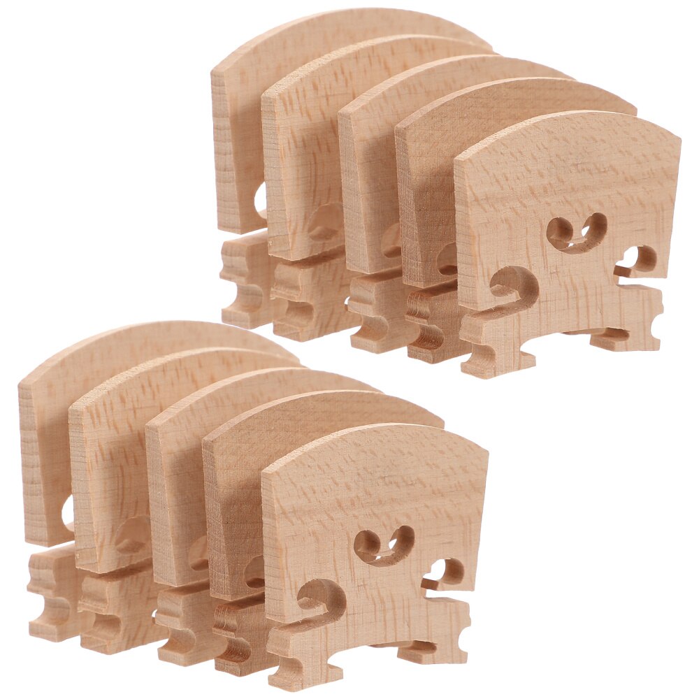 10Pcs 5 Sizes Maple Violin Bridge, 1/8, 1/4, 1/2, 3/4, 4/4 Violin Bridge Tool: Default Title