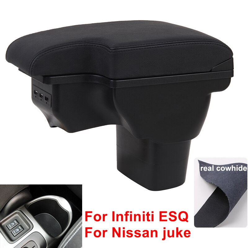 For NISSAN Juke For Infiniti ESQ Armrest Box Central Store Content Car Modification Accessories Dual Layer Retractable: B2 Real Corium