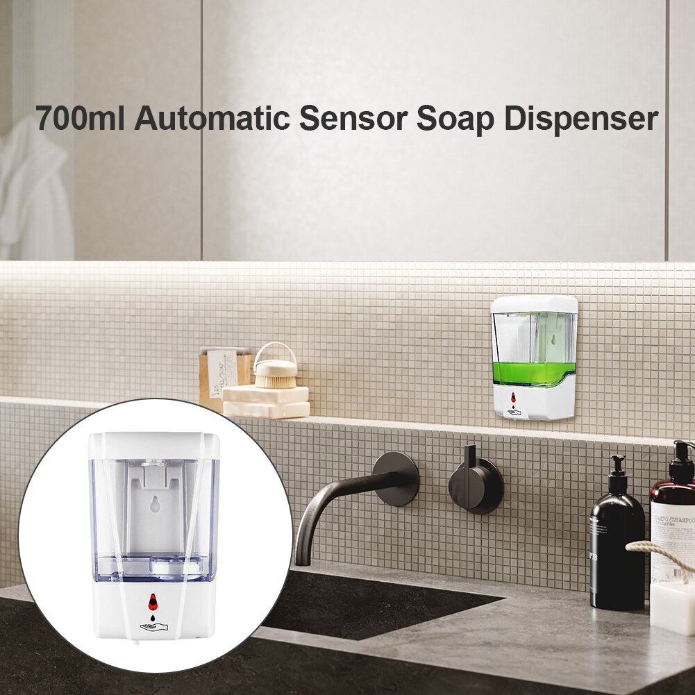 Distributeur de savon liquide automatique 700ml capteur mural récipient de lavage des mains accessoires de salle de bain Sanatizer