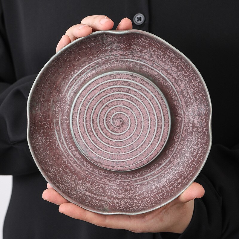 Porcelænsovn forvandlet til lotus grydelap håndlavet japansk retro vand kedelpude grydeskive lille tebord