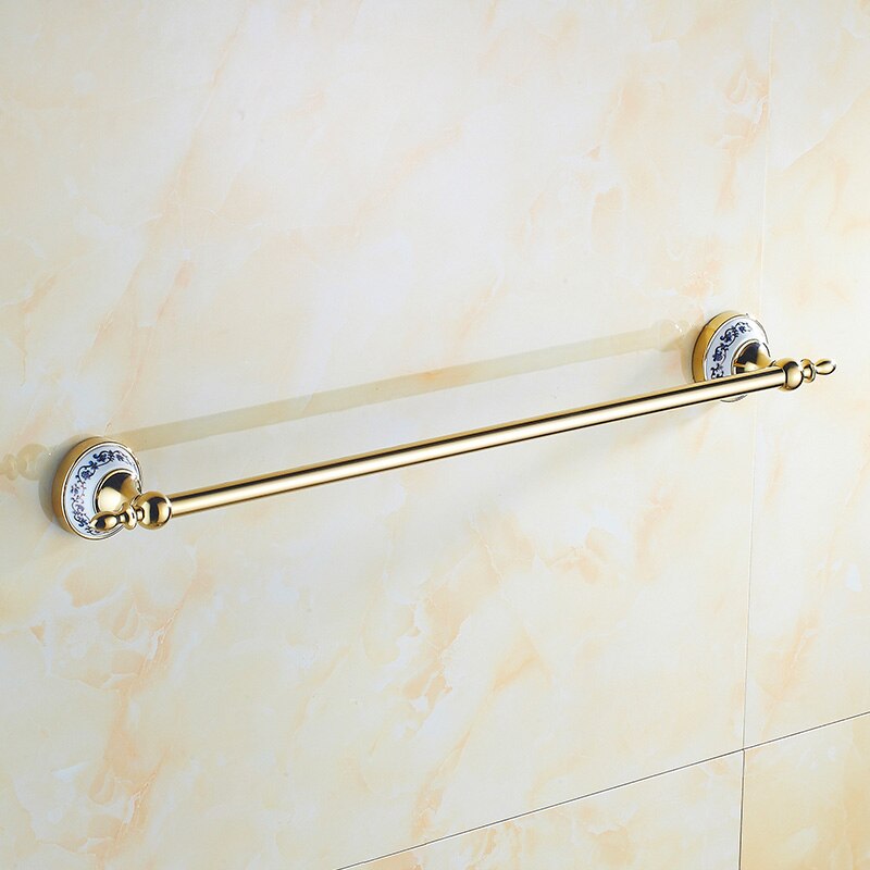 Messing Goud Enkele Handdoek Bar, Handdoekhouder, Handdoekenrek Massief Messing &amp; Koper Gemaakt, Gouden Afwerking, badkamer Accessoires: Gold