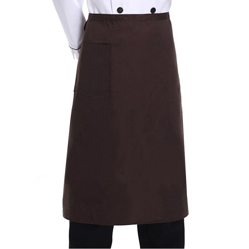 -uniformt kort förkläde med fickor halv midja förkläde restaurang servitörer servitris uniform matservering köksförkläde: Kaffe