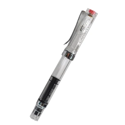 Pluma transparente de plástico para caligrafía para práctica estudiantil, punta con capucha de 0,5mm y Punta de 0,38mm, útiles escolares con tinta de Color: Juego de bolígrafos