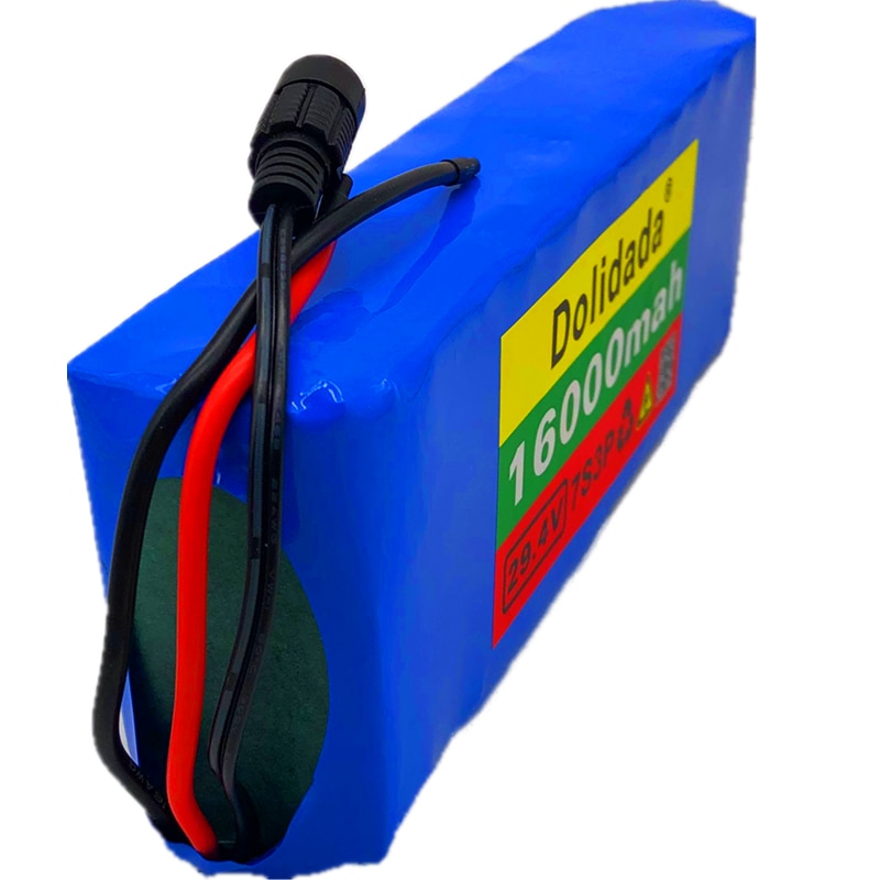 24V Battery 7S3P 29.4V 10Ah Li-ion Battery Pack with 20A Balanced BMS for Electric Bicycle Scooter Power Wheelchair +2A Charger