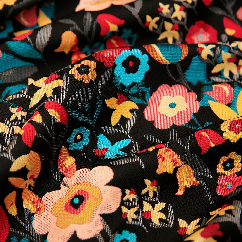 Jacquard brokad tyg satintyger sömnadsmaterial för satängklänning，klänning med broderi， mörkläggningsgardin: 3 / 100 x 145cm