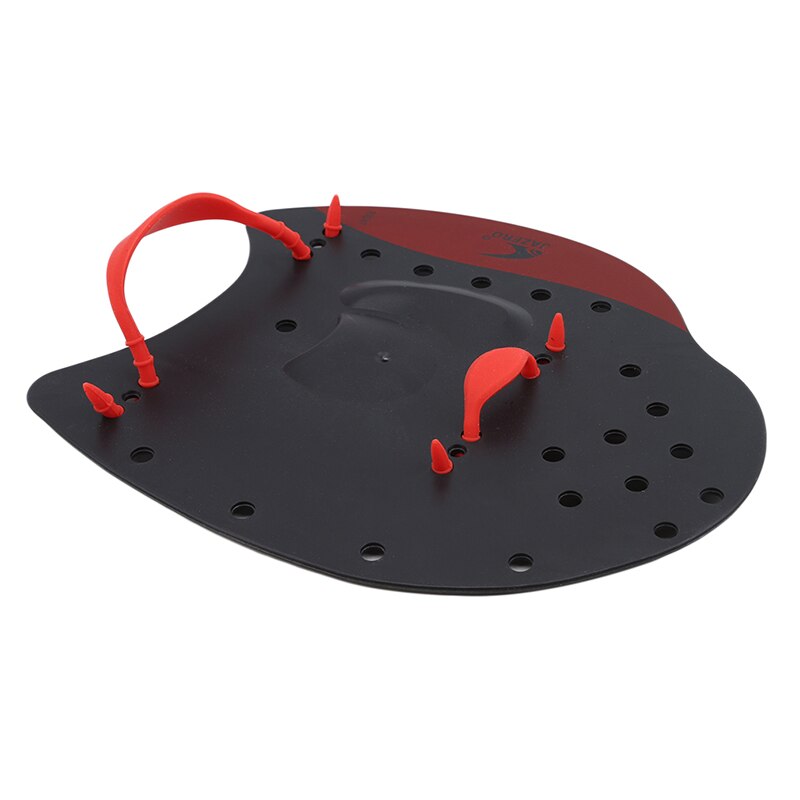 Swim Paddles - Silicone - Adjustable Hand Webbed Gloves for Stroke Correction Practice: Red
