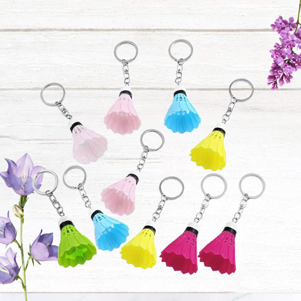 60 stuks 6 kleuren schattige badminton sleutelhanger sleutelhanger autohouder tas hanger sieraden sieraden sleutel hanger kettingen charme sleutelhanger