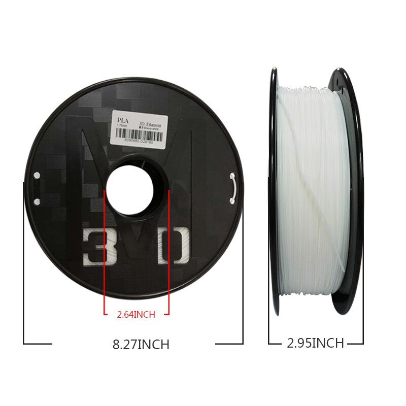 Filament PLA 1.75mm pour imprimante 3D 1KG par rouleau pour directe: WHITE