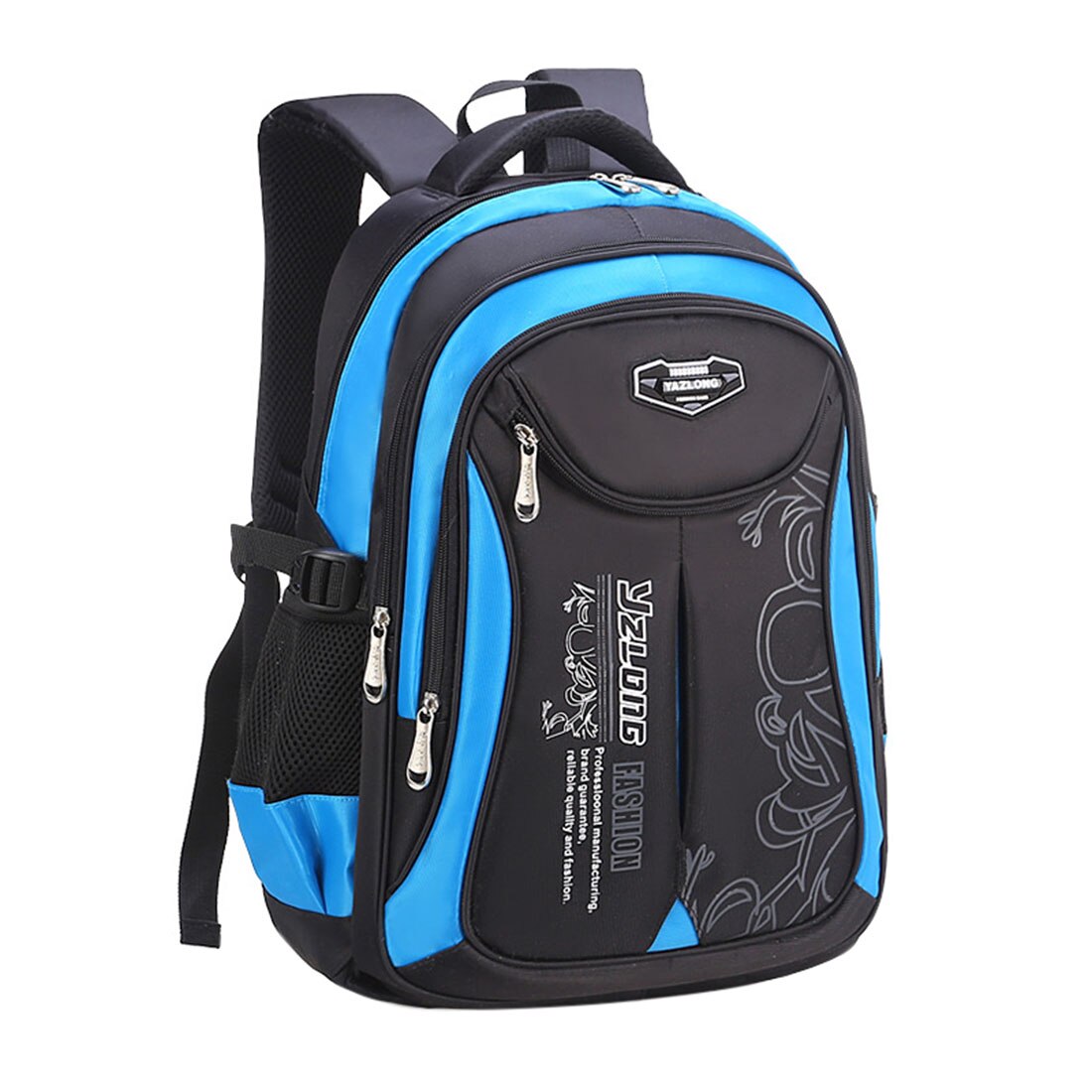 Primary Students Schoolbag Big Capacity Children Backpack Bag Reduce the Burden of Books Waterproof Pack for Teenager Girls Boys: Black S