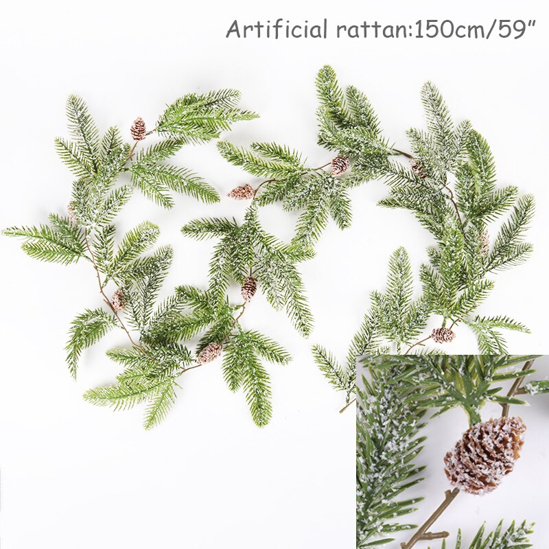 Kunstgrøn julekrans krans julefest juledekoration til hjemmet fyrretræ rotting hængende ornament år: Stil c