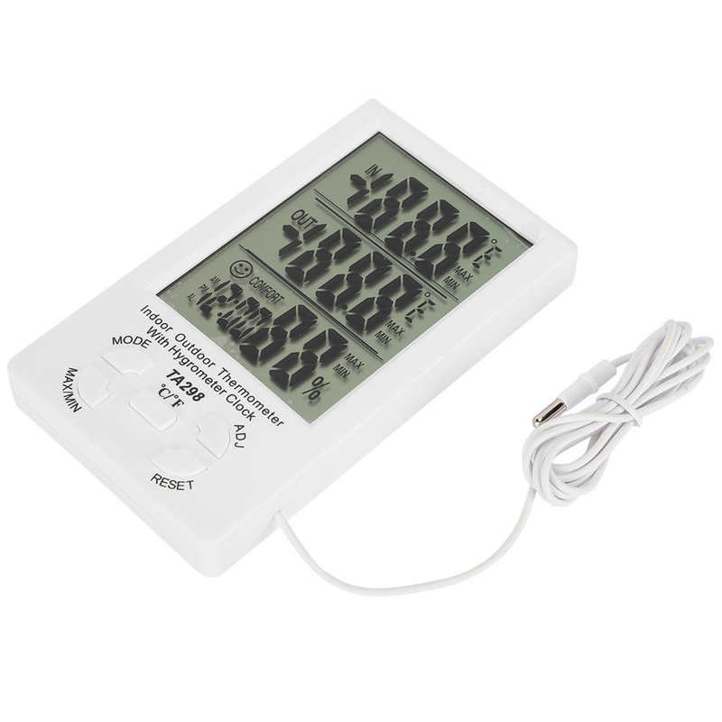 Electronic Temperature Humidity Meter Hygrometer Thermometer With Probe For Outd