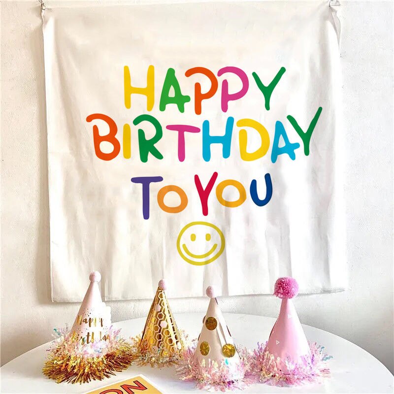 happy birthday wall decorations Tapestry wall hanging party bedroom tapestry decoration wall cloth bedroom hanging wall tapestry