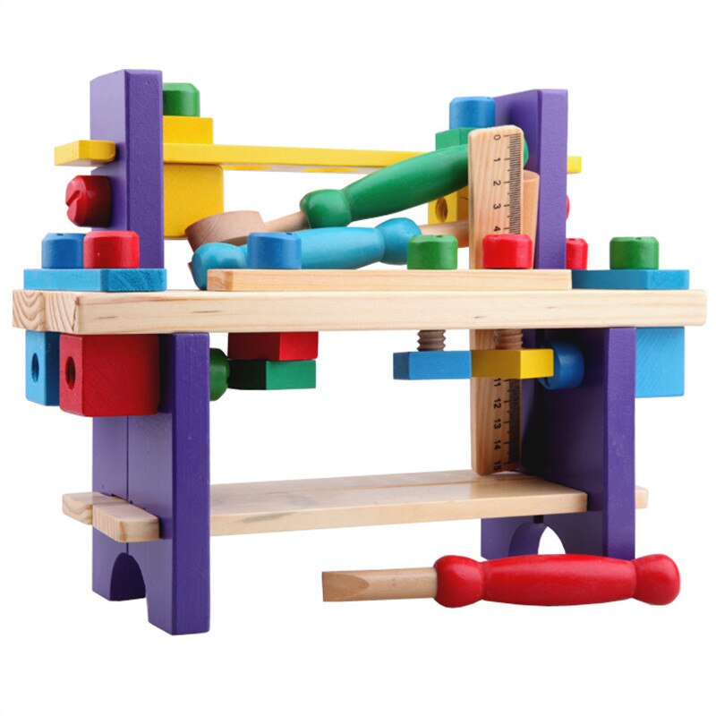 Baby Pretend Speelgoed Kinderen Houten Speelgoed Educatief Houten Tool Project Workbench Multifunctionele Moer Combinatie Speelgoed