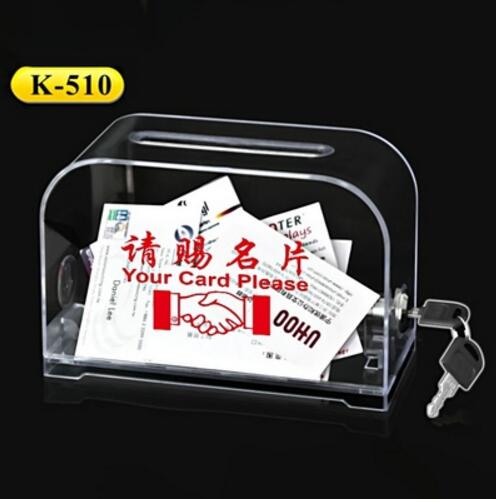 1 pcs High capacity Exhibition hall Business Card Holder Ballot Box Suggestion Box With Stickers: K510-Red