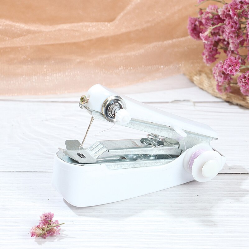 1 Pcs Portable Mini Manual Sewing Machine Simple Operation Sewing Needlework Tools: White