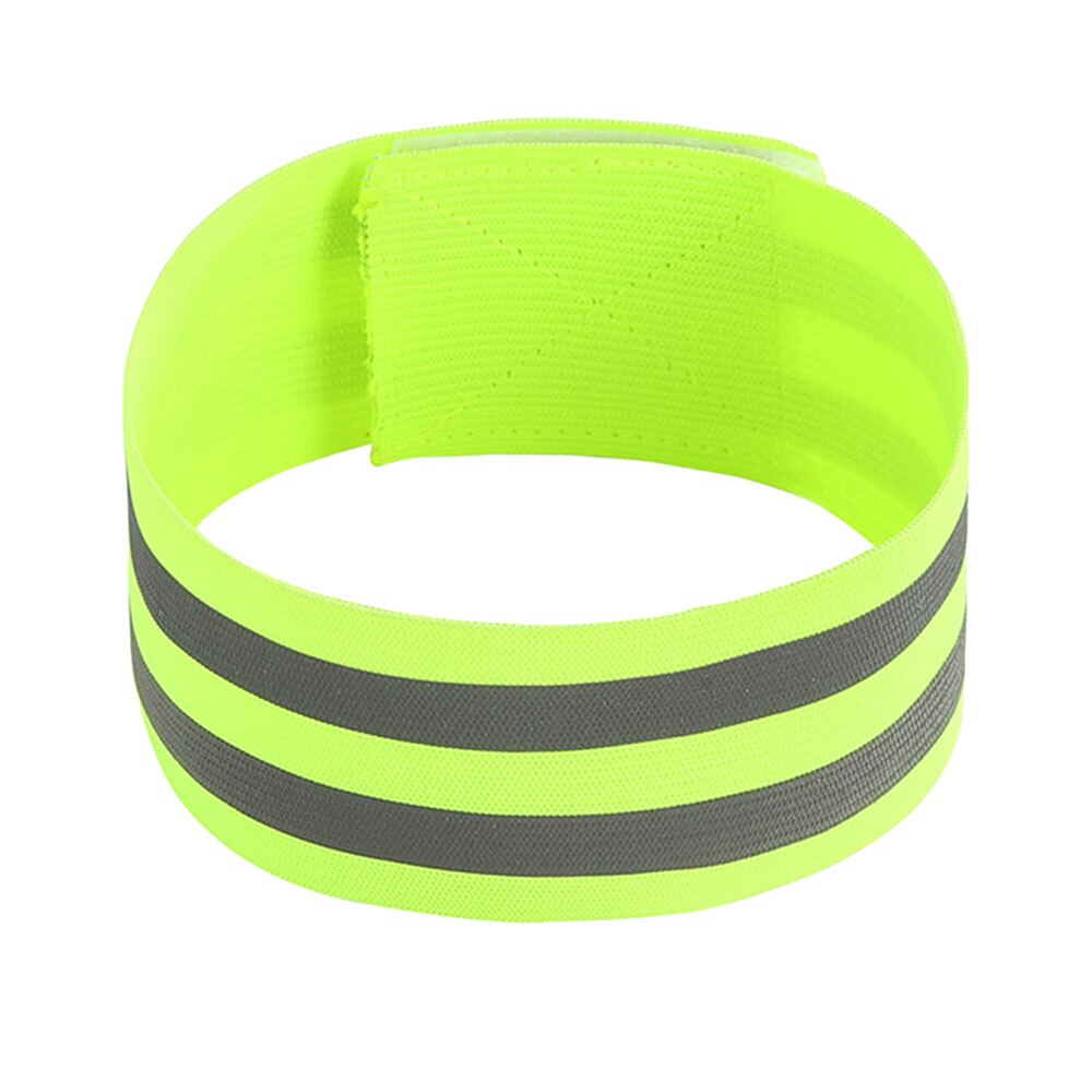 1 stuk elastische polsbandjes reflecterende band 5cm brede waarschuwingsbanden voor nachtelijk hardlopen pols enkelbandjes veiligheid fiets reflecterende band: Lichtgroen