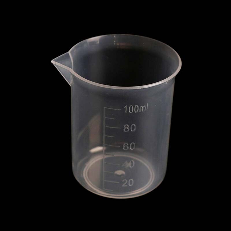 2/10pcs 100mL Clear Plastic Measuring Cup Jug Beakers Kitchen Laboratory Gadgets