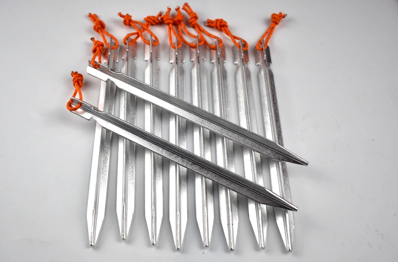 10 stücke Heringe 7 zoll Aluminium Zelt Einatz mit Seil Ich bin Freien Zelt zubehör Stifte markise heringe Einatz heringe