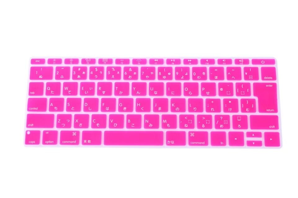 Japanese Silicone Keyboard Cover Skin For Macbook Pro 13" A1708 Version,No Touch Bar) For Mac 12" A1534 Japan Version: Rose