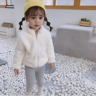 Winter Meisjes Pluche Warme Jas Fleece Warm Pageant Party Warme Jas Snowsuit 1-5Y Baby Zip Up Jas Bovenkleding kid Kleding: A / 12m