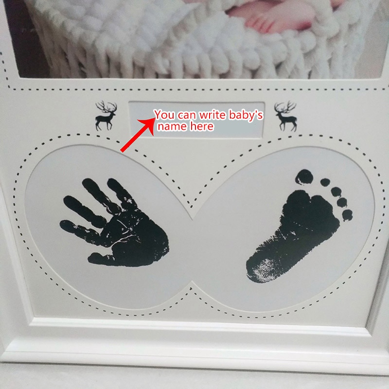 Baby Fotolijst Handafdruk Footprint Opdruk Kit Pasgeboren Hand Stempelkussen Fotolijst Baby Voetafdruk Baby Souvenirs Verjaardagscadeautjes