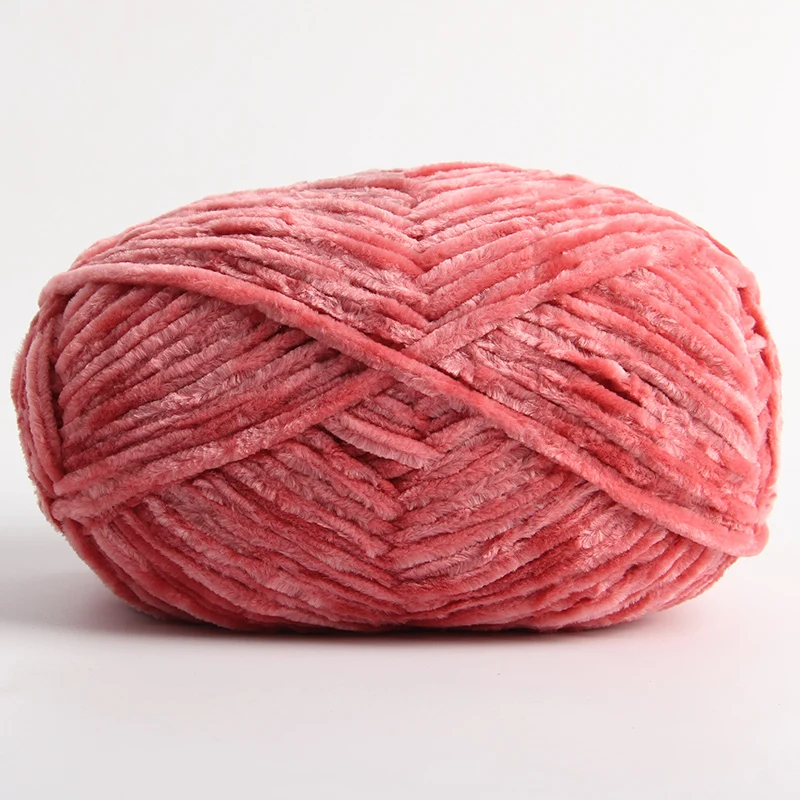 100g / 1 Stück Count Chenille Samt Wolle Dickes warmes Garn Manuell DIY Häkelgarn Strickwolle Baby Nutzwolle Serie Häkeln Par: Rot
