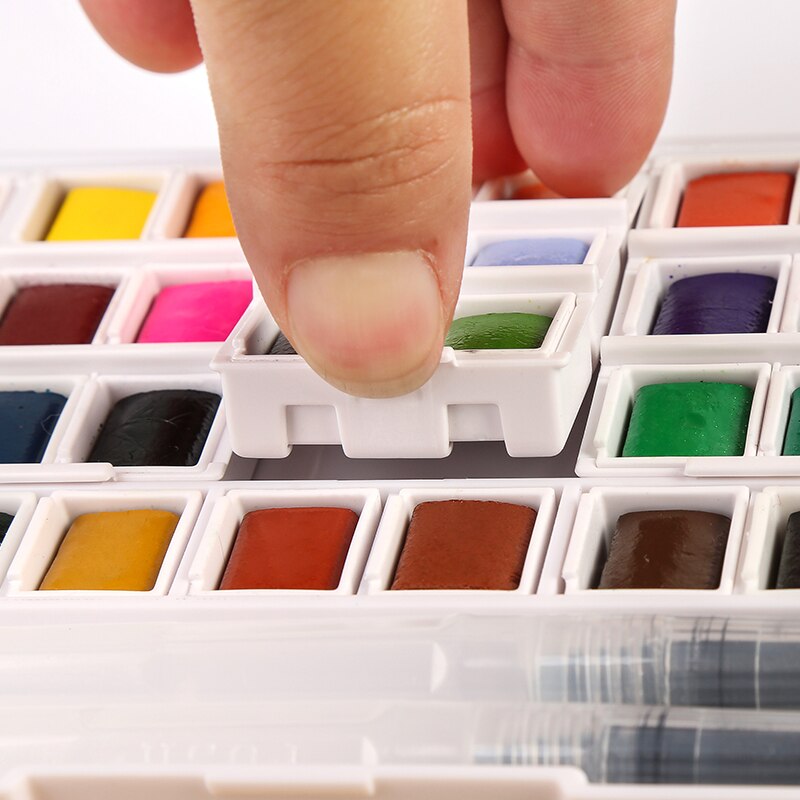 Überlegene Aquarell Farbe Mit Pinsel 12/18/24/30/36/40/48 Farben Für farbe Farben Zeichnung Malen Aquarelle Kunst Liefert