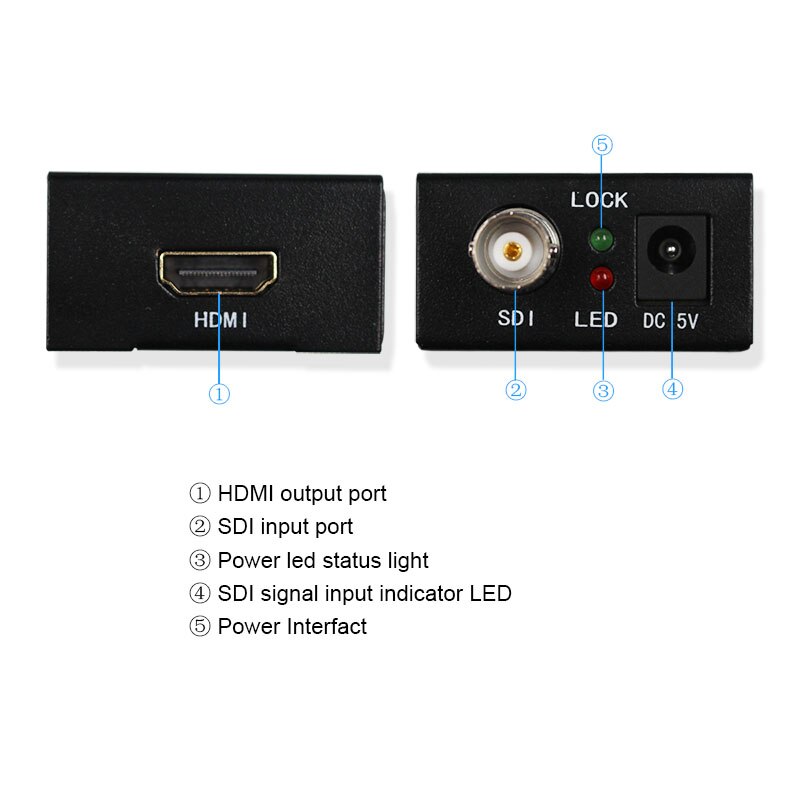 Retail&OEM&ODM Wiistar Mini 3G SDI to HDMI Converter Adapter Support HD-SDI / 3G-SDI Signals Showing on HDMI Display