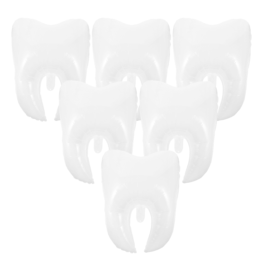 6 Pcs Balloons Tooth Balloon Party Balloons Favors Birthday Wedding White Decorative for Decorations Baby