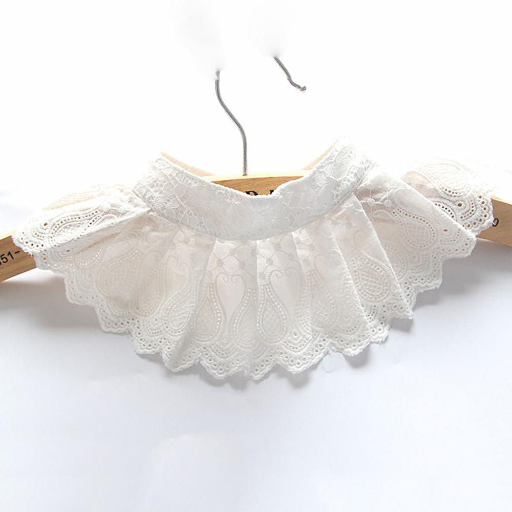 DIPZO Dames afneembare blouskraag met banden onder de oksels, nep coltrui voor overhemden, blouses & truien, halve kraag voor formele outfits, wit