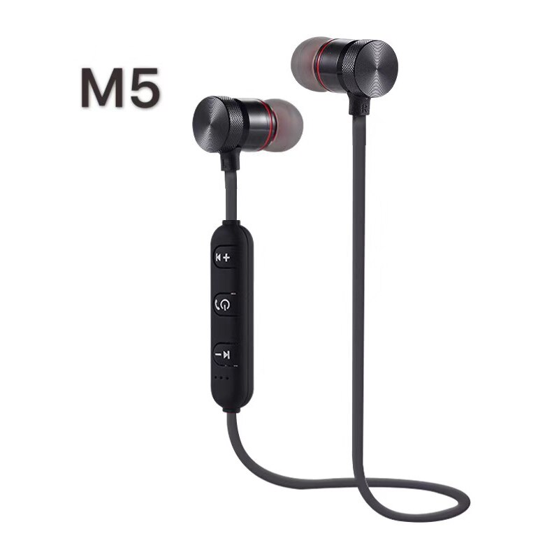 Magnetische Draadloze Bluetooth Koptelefoon Sport Gym Nekband Headset Stereo Bass Oortelefoon Oordopjes Met Microfoon Voor Xiaomi Huawei: black