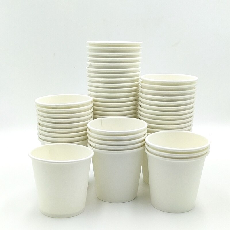 30pcs White Paper Cups, Small Disposable Bathroom,Mouthwash Cups Beverage Paper Cups Espresso Cups Paper Cups For Part 4oz: White
