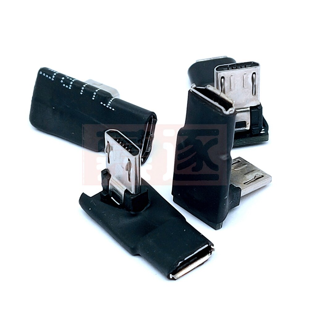 90 Graden Links &amp; Haaks Micro Usb 5pin Female Naar Micro Usb Male Data Sync Adapter Plug Micro Usb naar Micro Usb Connector