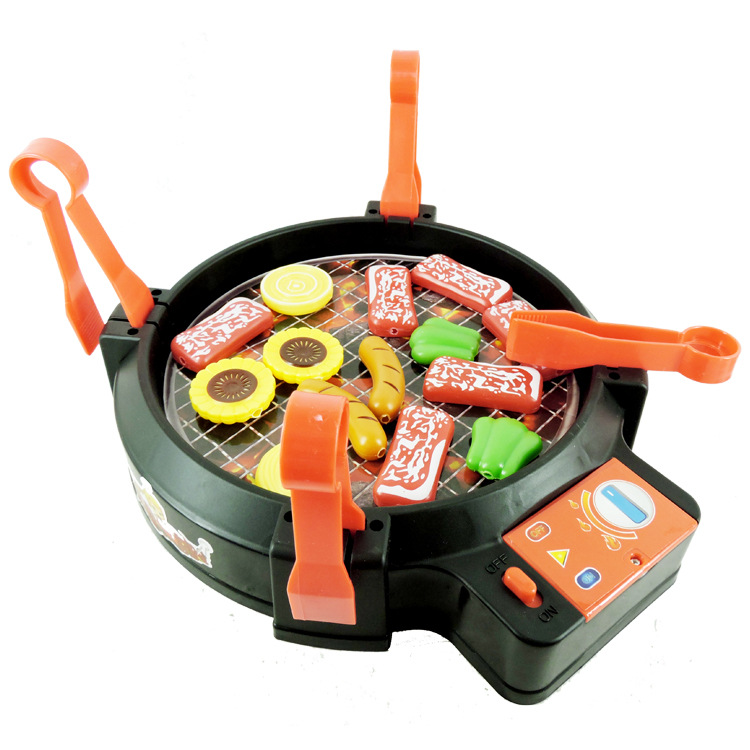 [Grappige] Speelhuis Speelgoed Elektrische Muziek Barbecue Speelgoed Geluid Bbq Keuken Voedsel Sets Familie Ouder-kind Interactieve grappige Koken Speelgoed
