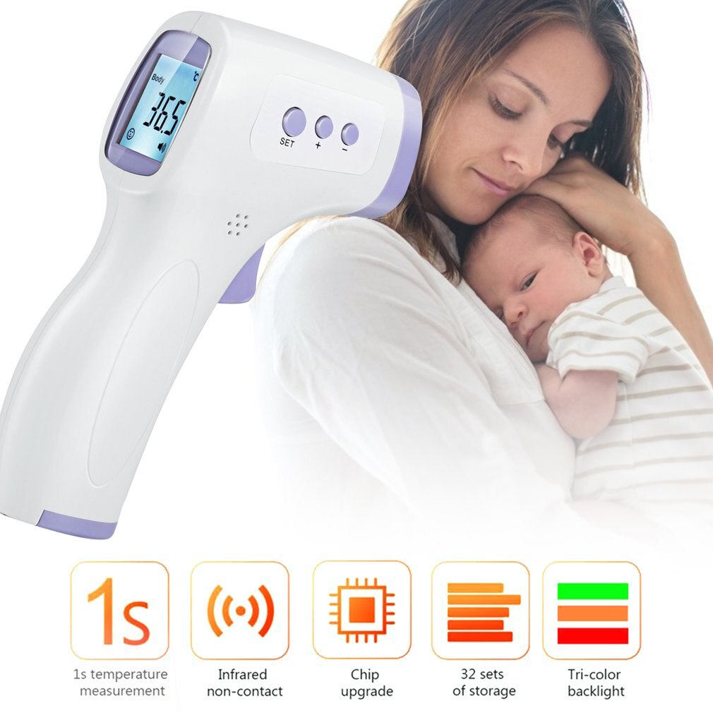 1Set Digitale Baby Thermometer Lichaam Infrarood Thermometer Voor Volwassen Kinderen Voorhoofd Thermometer Infrarood Temperatuur Gun UX-A-01