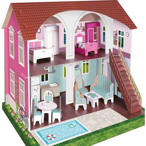 Arnas Toys 3 Size Utility Furnished Game House-17 Piece