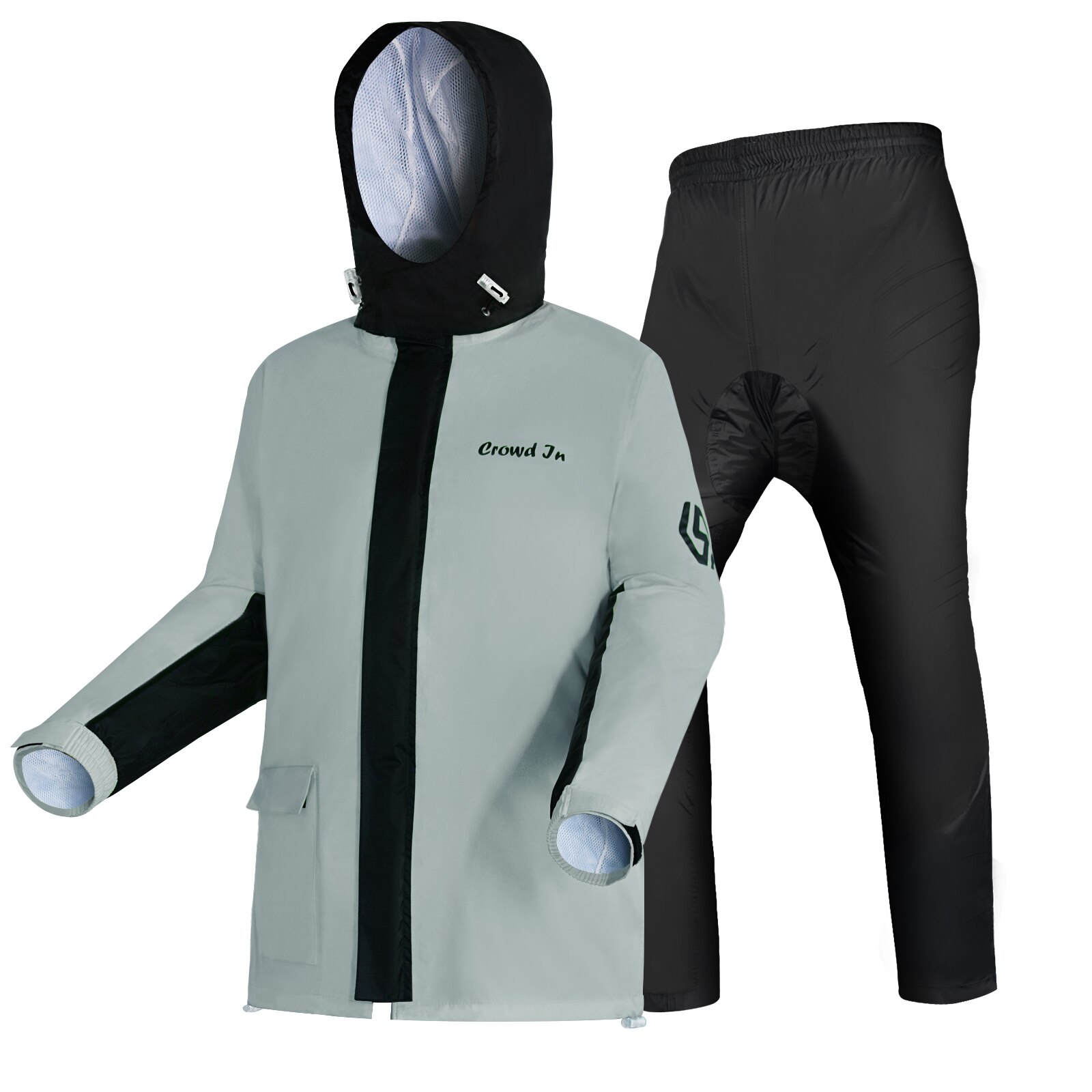 Chubasquero reflectante para motocicleta para hombre, traje impermeable para motocross, chaqueta de lluvia dividida en tela: C / M