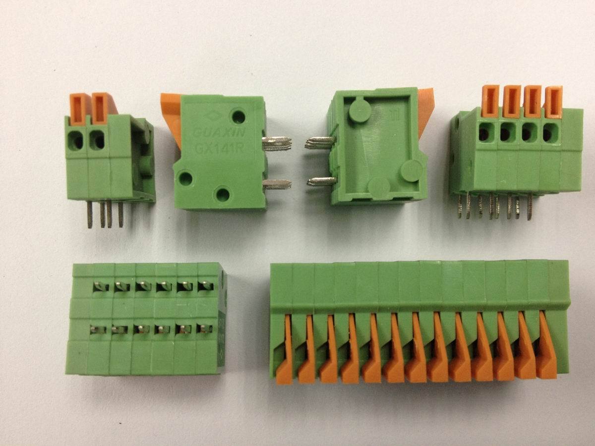 Bornier sans fil à ressort KF141R 2/3/4/5/6/7/8/9/10/12 broches à hauteur de 2.54mm, 150V 1A Pcb à Angle droit, monté sur PCB