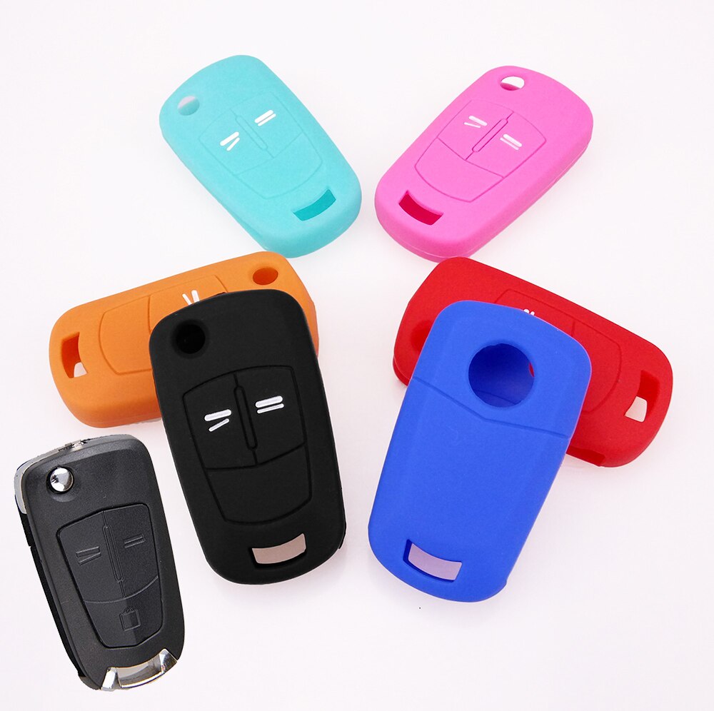 2 -knappers silikon fjernkontrolldeksel fob -deksel som passer til opel corsa astra meriva vectra zafira gtc signum tigra beskytter