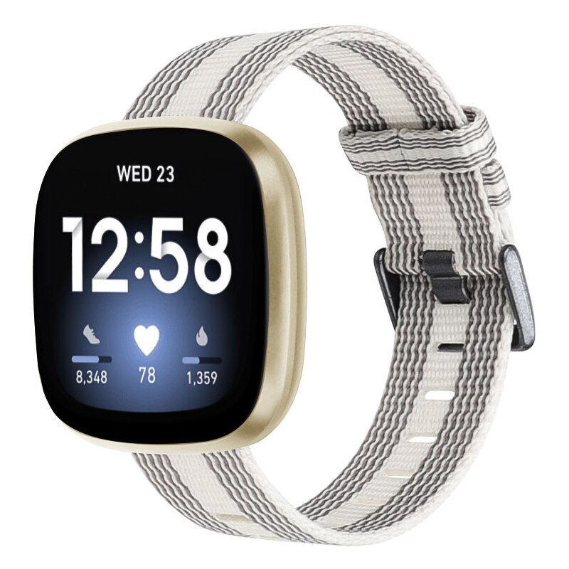 Nylonbånd til fitbit versa 3 strop lærred vævet armbånd armbånd erstatning for fitbit sense bands tilbehør kvinder mænd sl