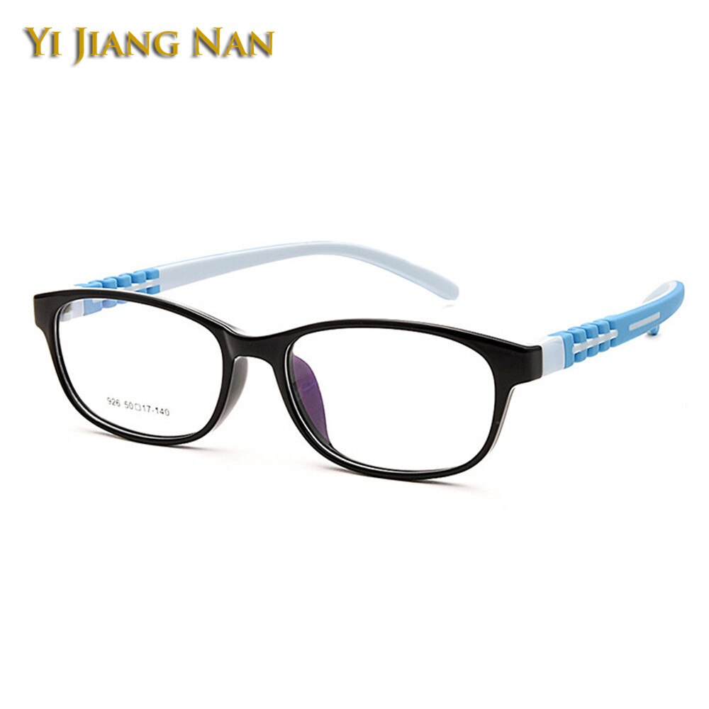 Teens Frame Boy and Girls Student Eyeglasses Frames Flexible Silicone Eyeglasses Frames Kids Myopia Glasses: Black and Blue