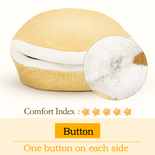 HOOPET, cama de gato cálida, cama con forma de hamburguesa, desmontable, a prueba de viento, mascota, cachorro, nido, carcasa, oculta, bollo de hamburguesa para invierno: Button / S