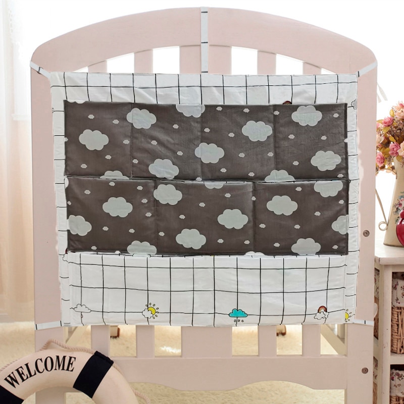 Babybedje Zak Opknoping Opbergtas Wieg Baby Bed Bumper Opknoping Opbergtas Multi-Functionele Mousseline Baby Beddengoed Bumper nachtkastje