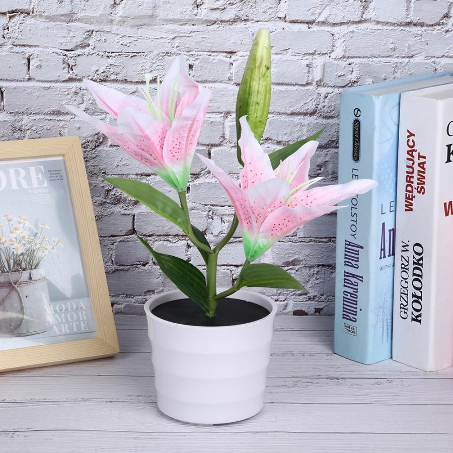 Solar Led Kunstmatige Lelie Lamp Simulatie Bonsai Decor Bloem Licht Voor Home Decoratie Kunstmatige Bloem Licht