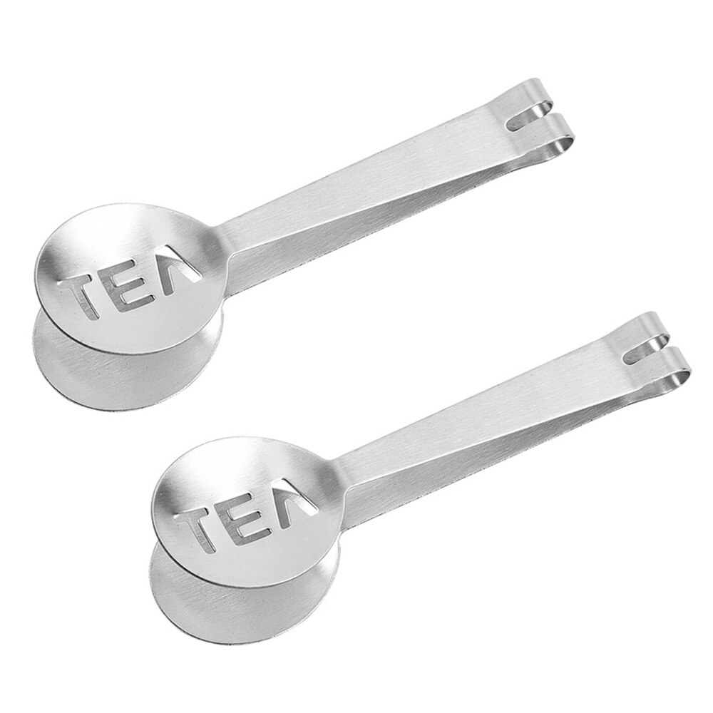2 Pcs 1 Bag Rust-proof Tea Bag Holders Multipurpose Ice Cube Clamps (Silver): Default Title