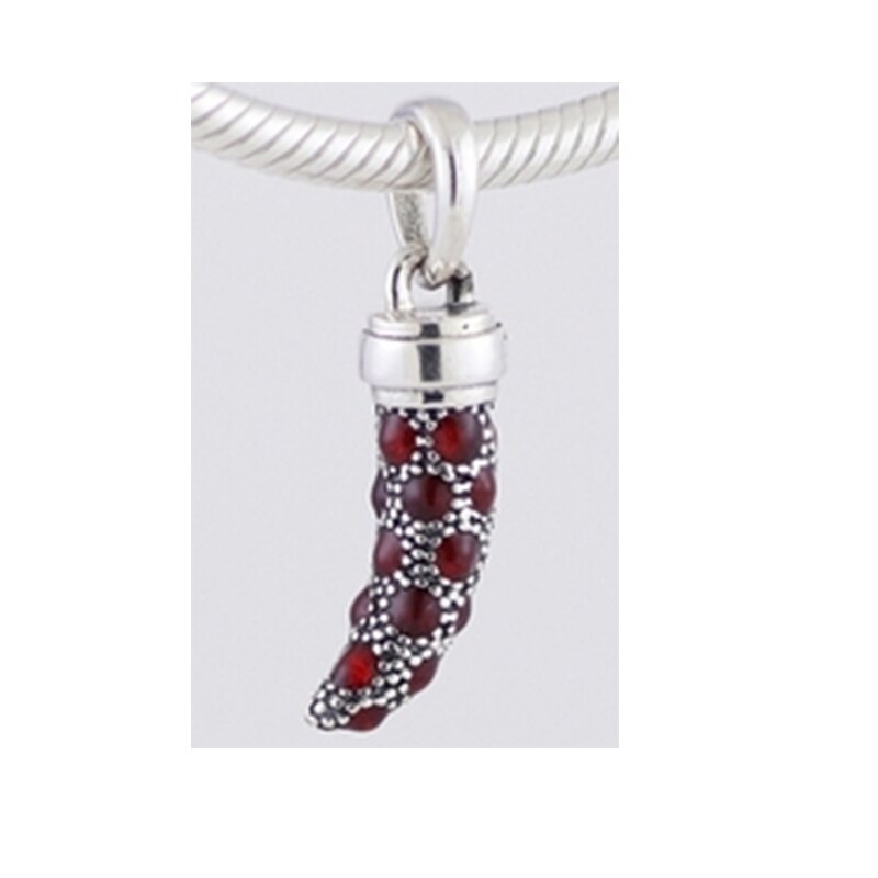100% S925 925 Sterling Silver Blue Red Small Pendant Original Diy Jewelry Suitable For Women: 2
