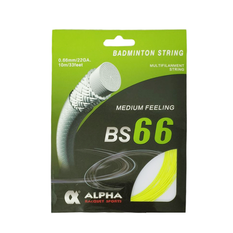 Alpha 1PC 0,66mm Badminton Schnur BS66 12m Badminton Schnur Durchführen Darm Gute Maschine Schnur Männer: fluoreszierend-Gelb