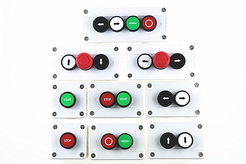 With arrow symbol, start stop self sealing waterproof button switch emergency stop industrial handhold control box.